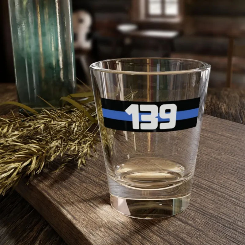 Custom Thin Blue Line Police Glass