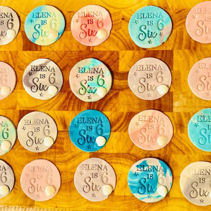 Customizable Name And Number Birthday Cookie Stamps With Star Decoration