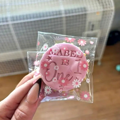Customizable Name And Number Birthday Cookie Stamps With Star Decoration