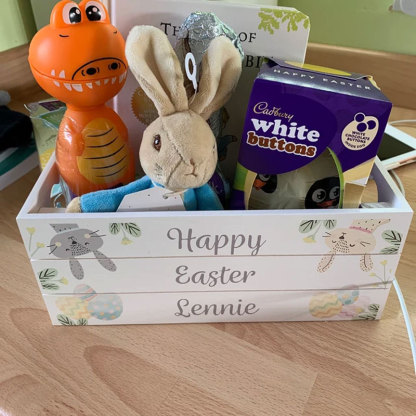 Easter White Wooden Crate Custom Easter Box