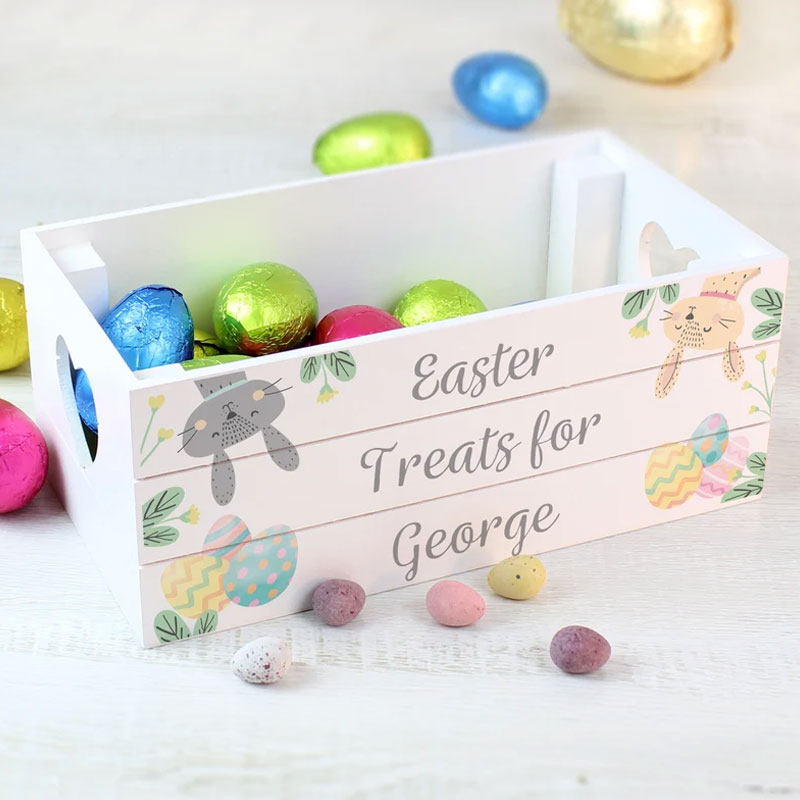 Easter White Wooden Crate Custom Easter Box