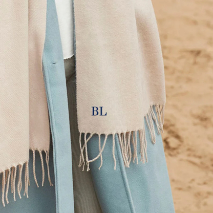 Embroidered Initial scarf woolly scarf 