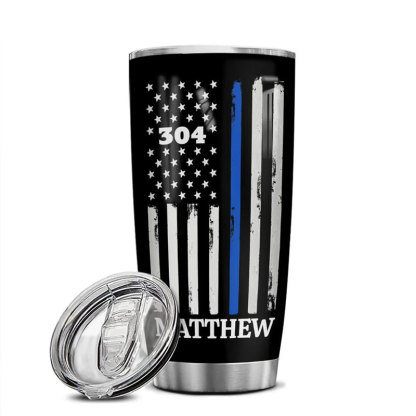 Personalized The Thin Blue Line Police 20oz Tumbler