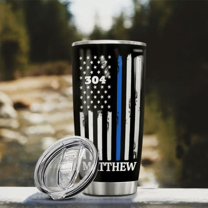 Personalized The Thin Blue Line Police 20oz Tumbler