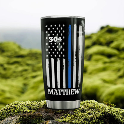 Personalized The Thin Blue Line Police 20oz Tumbler