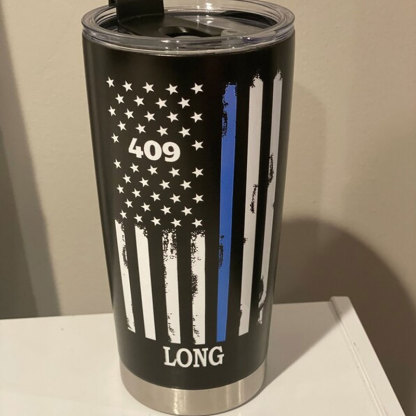 Personalized The Thin Blue Line Police 20oz Tumbler
