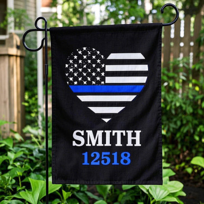 Customized Thin Blue Line Garden Flag, Back the Blue Flag - Police Officer Gift