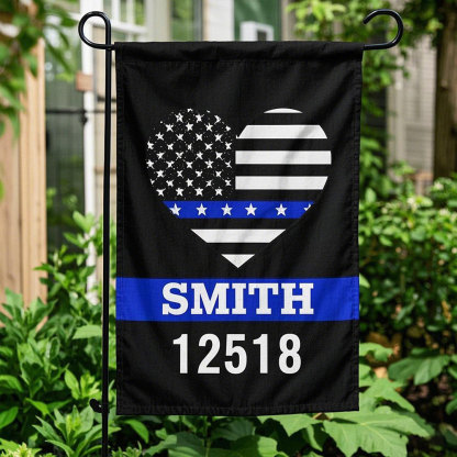 Customized Thin Blue Line Garden Flag, Back the Blue Flag - Police Officer Gift
