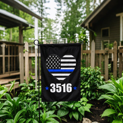 Customized Thin Blue Line Garden Flag, Back the Blue Flag - Police Officer Gift