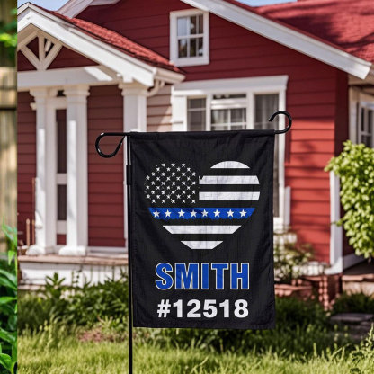 Customized Thin Blue Line Garden Flag, Back the Blue Flag - Police Officer Gift
