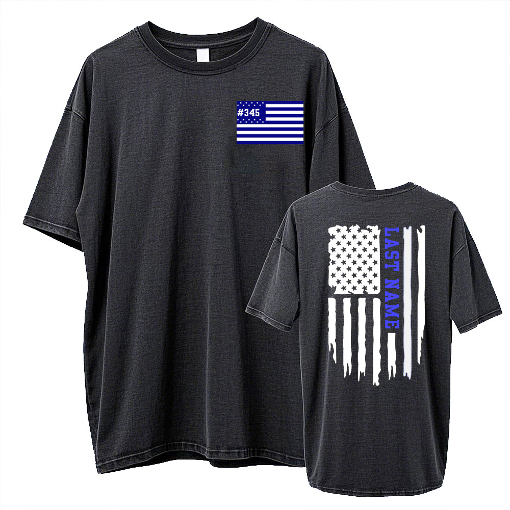 Custom Thin Blue Vertical Line Flag Police Shirt
