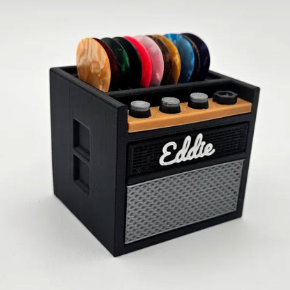 Customizable 3D Printed Guitar Amp Pick Holder with Drawer