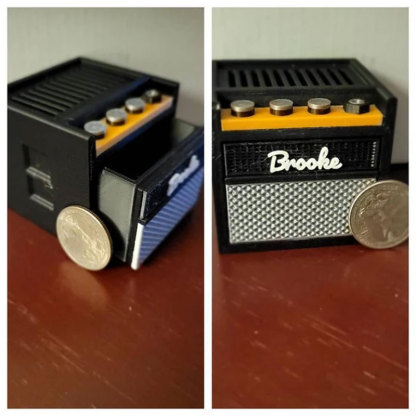 Customizable 3D Printed Guitar Amp Pick Holder with Drawer
