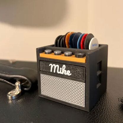 Customizable 3D Printed Guitar Amp Pick Holder with Drawer