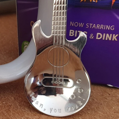 Hand Stamped Guitar Tea Spoon music guitarist
