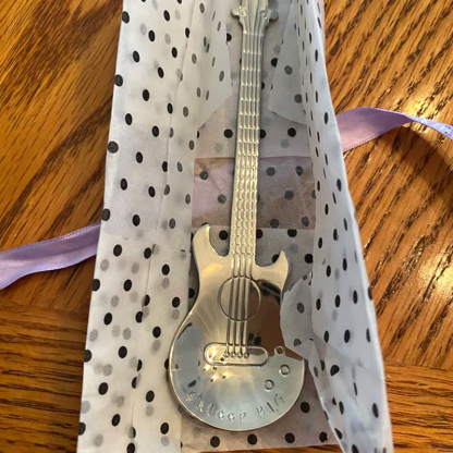 Hand Stamped Guitar Tea Spoon music guitarist