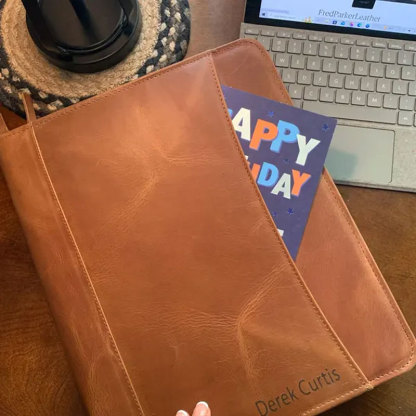 Handmade Leather Portfolio Personalized Gift
