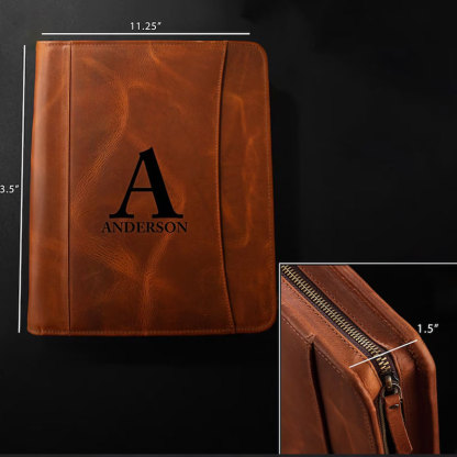 Handmade Leather Portfolio Personalized Gift