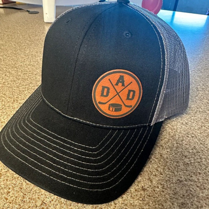 Ice Hockey Sticks Cross Dad Trucker Hat