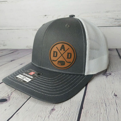 Ice Hockey Sticks Cross Dad Trucker Hat