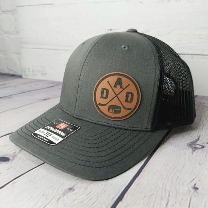 Ice Hockey Sticks Cross Dad Trucker Hat