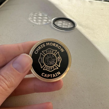 Personalized Firefighter Engraved Brass Coin