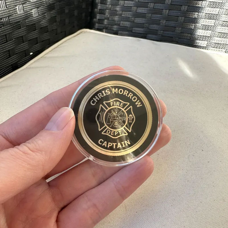 Personalized Firefighter Engraved Brass Coin
