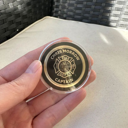 Personalized Firefighter Engraved Brass Coin