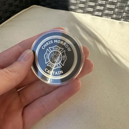 Personalized Firefighter Engraved Brass Coin