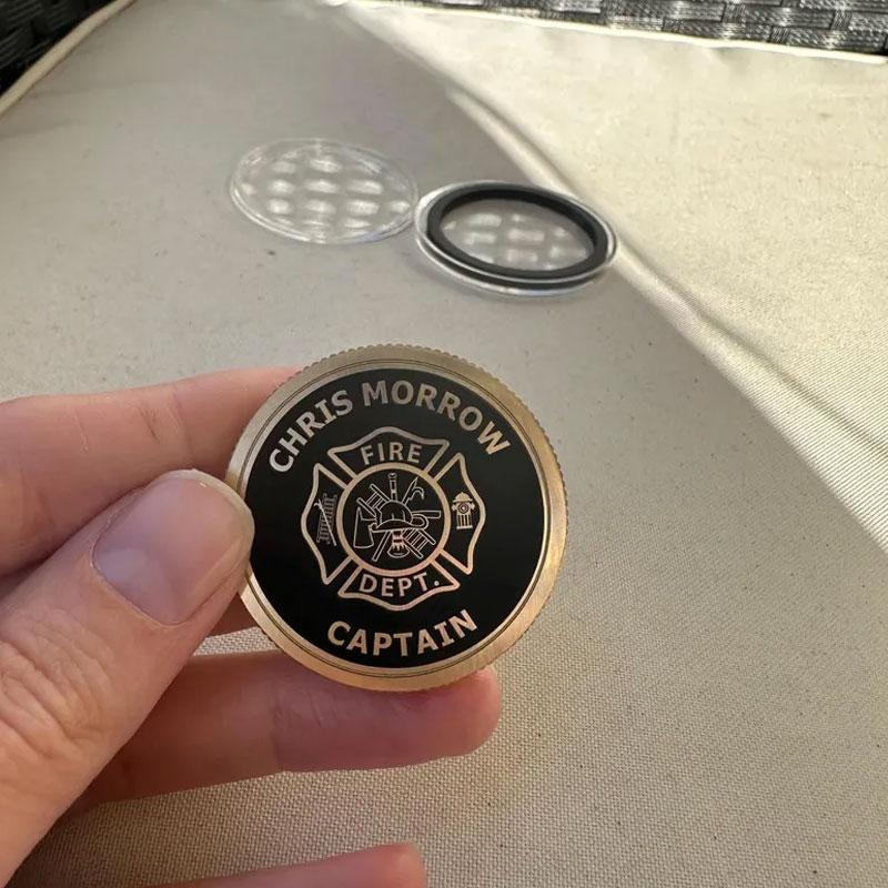 Personalized Firefighter Engraved Brass Coin