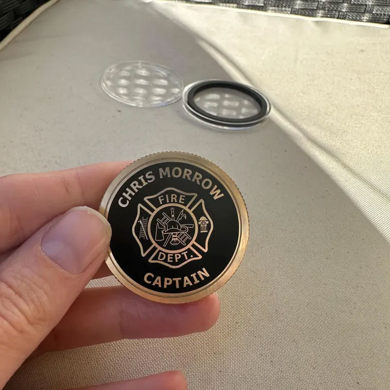 Personalized Firefighter Engraved Brass Coin