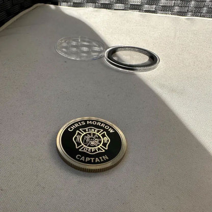 Personalized Firefighter Engraved Brass Coin