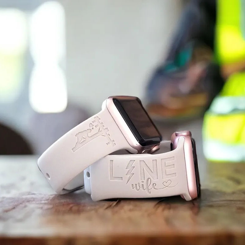 Line Wife Silicone Laser Engraved Apple Watch Band