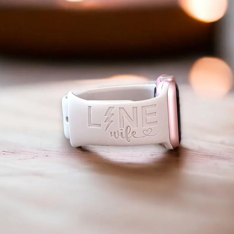 Line Wife Silicone Laser Engraved Apple Watch Band