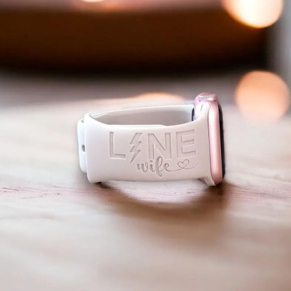 Line Wife Silicone Laser Engraved Apple Watch Band