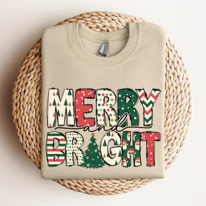 Merry and Bright Sweatshirt Merry Christmas Sweatshirt