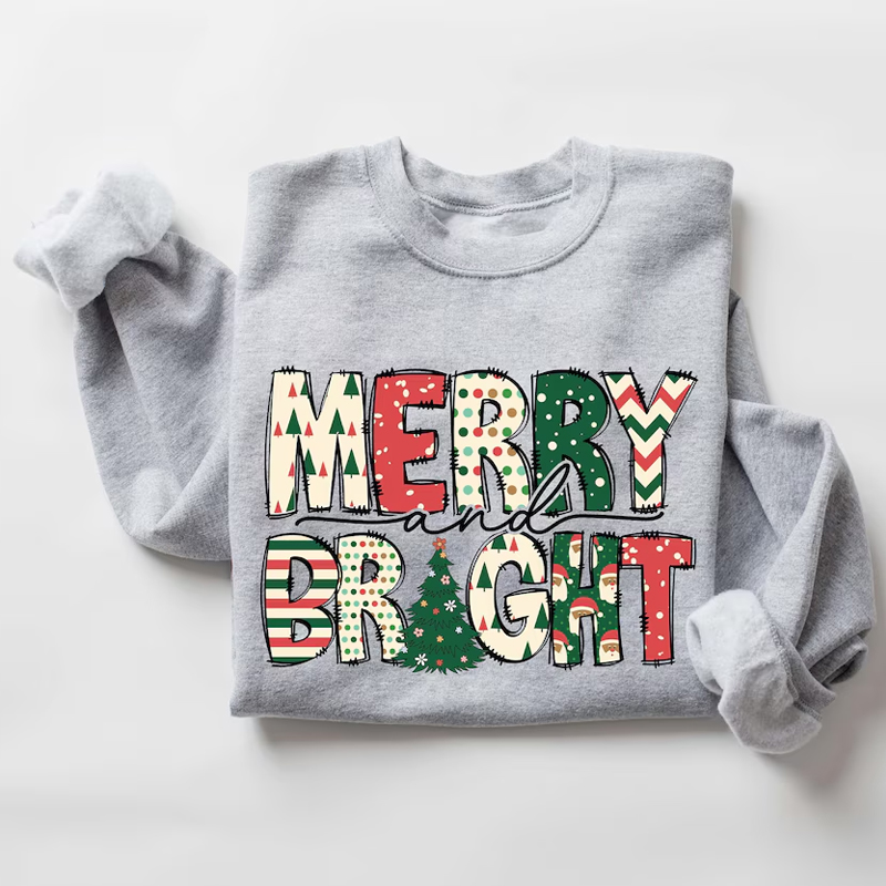 Merry and Bright Sweatshirt Merry Christmas Sweatshirt
