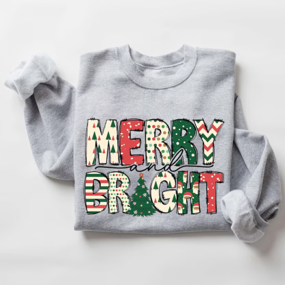 Merry and Bright Sweatshirt Merry Christmas Sweatshirt