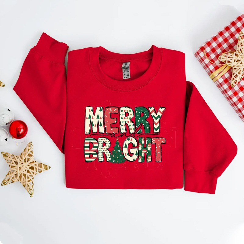 Merry and Bright Sweatshirt Merry Christmas Sweatshirt