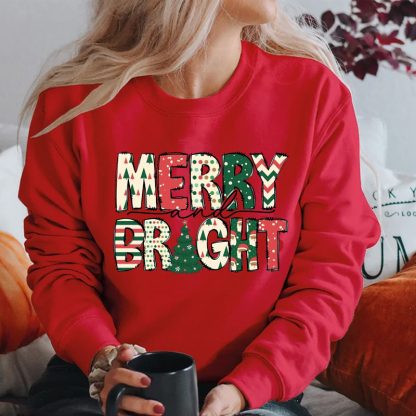 Merry and Bright Sweatshirt Merry Christmas Sweatshirt