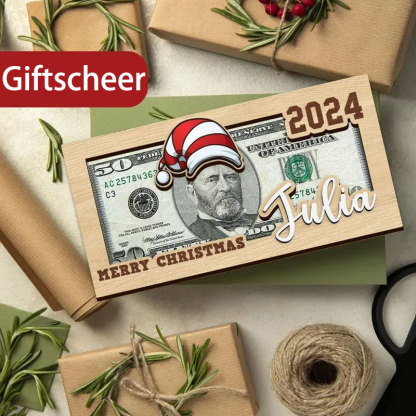 Personalized Christmas Money Holders, Santa Money Cards