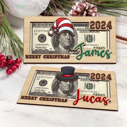 Personalized Christmas Money Holders, Santa Money Cards