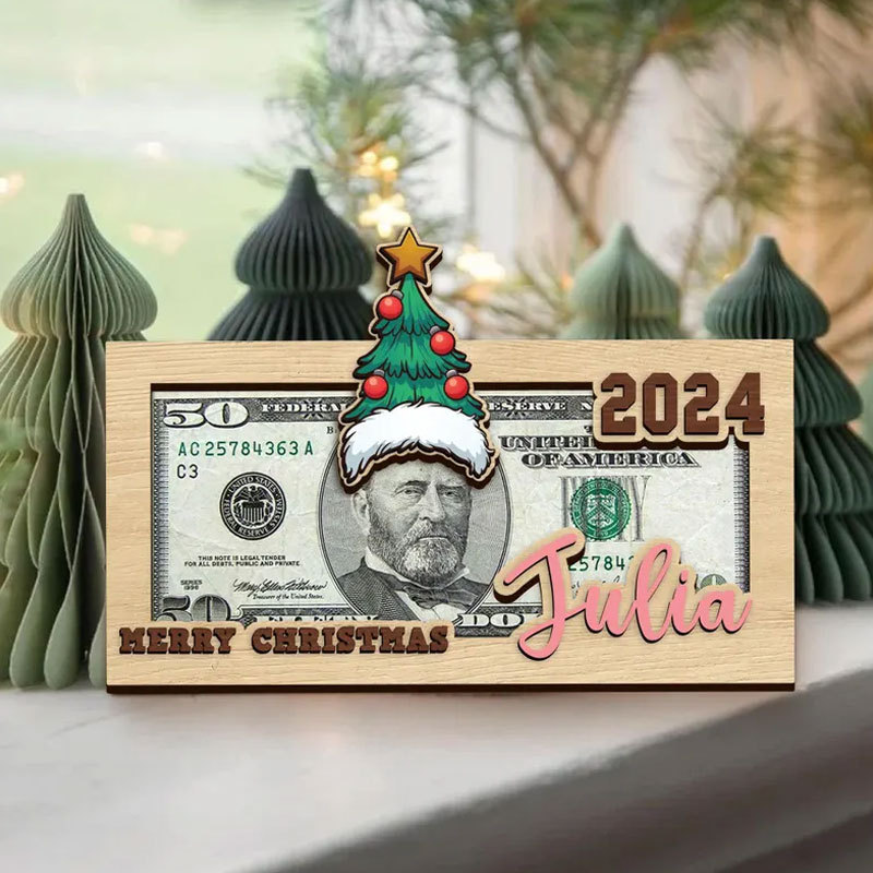 Personalized Christmas Money Holders, Santa Money Cards