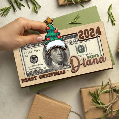 Personalized Christmas Money Holders, Santa Money Cards