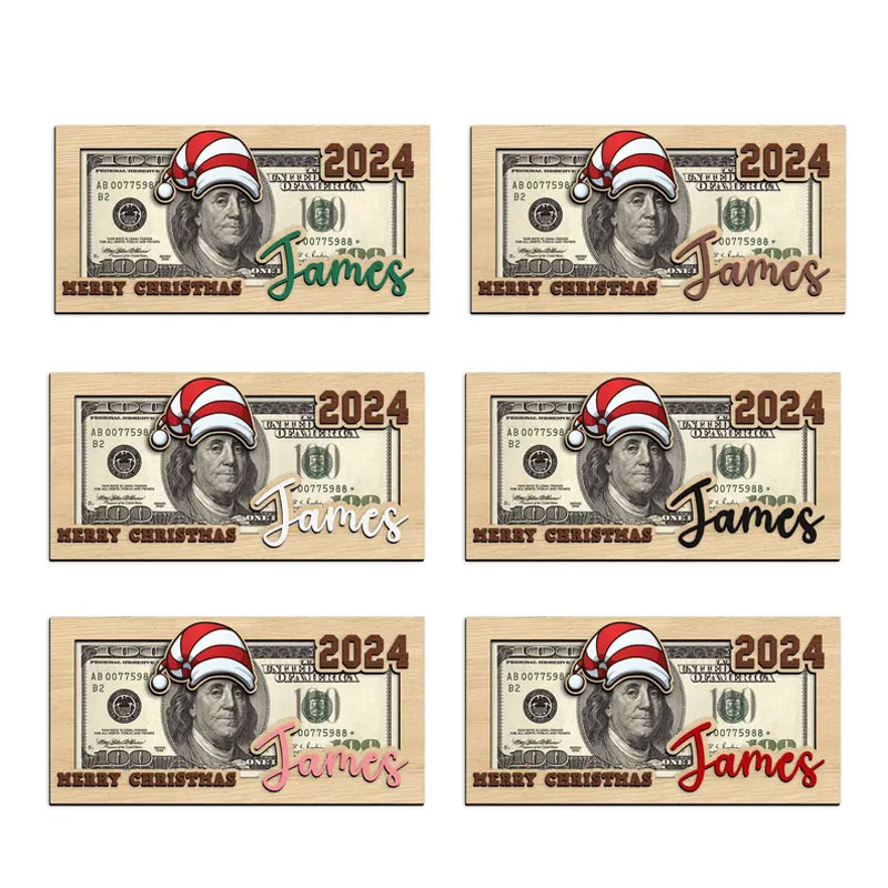 Personalized Christmas Money Holders, Santa Money Cards