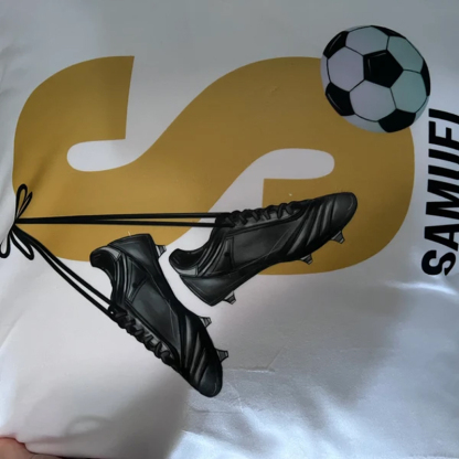 Personalised Football Cushion Pillow Printed Initial Name Design