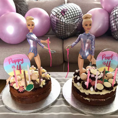 Personalised Pastel Rainbow Cake Circle Topper