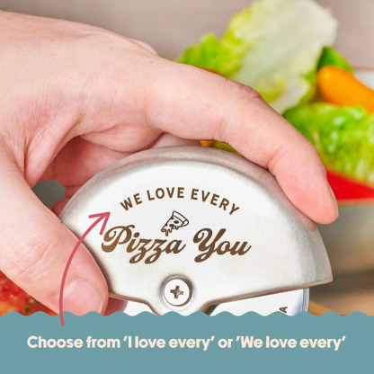 Personalised Stainless Steel Couples Pizza Cutter