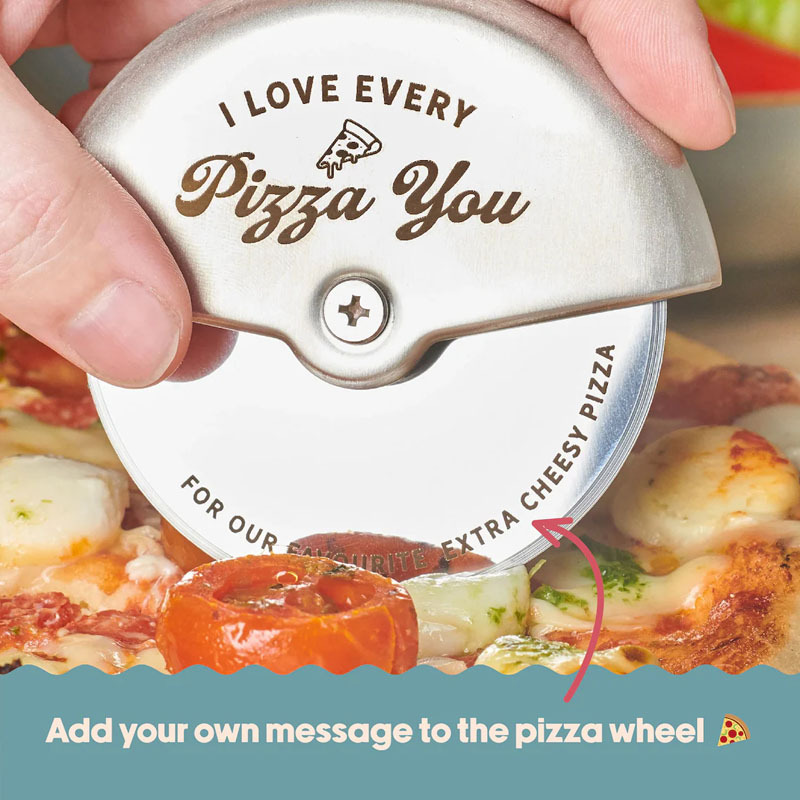 Personalised Stainless Steel Couples Pizza Cutter