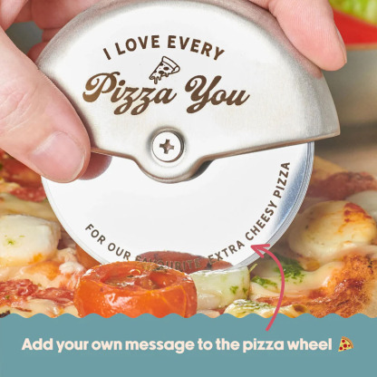 Personalised Stainless Steel Couples Pizza Cutter